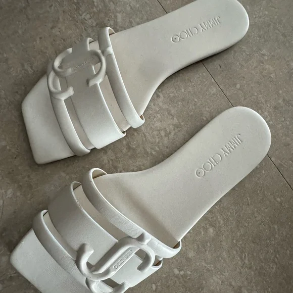 Jimmy Choo White Women's Sandals - Picture 1 of 1